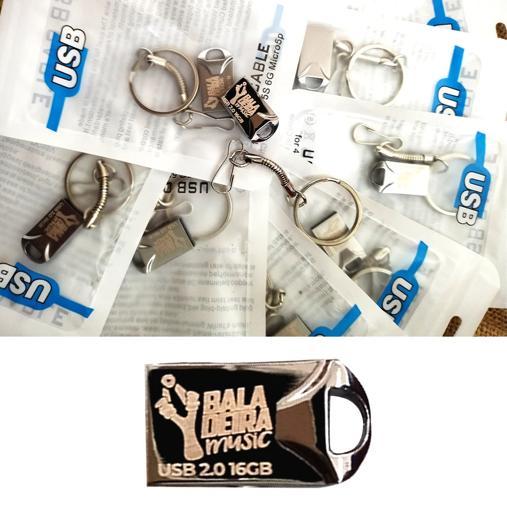 20pcs/lot Custom Logo Metal USB 2.0 Flash Drive Pendrive 64GB 34GB 16GB 8GB 4GB Pen Drive Cle USB on Key Memory For Wedding Gift