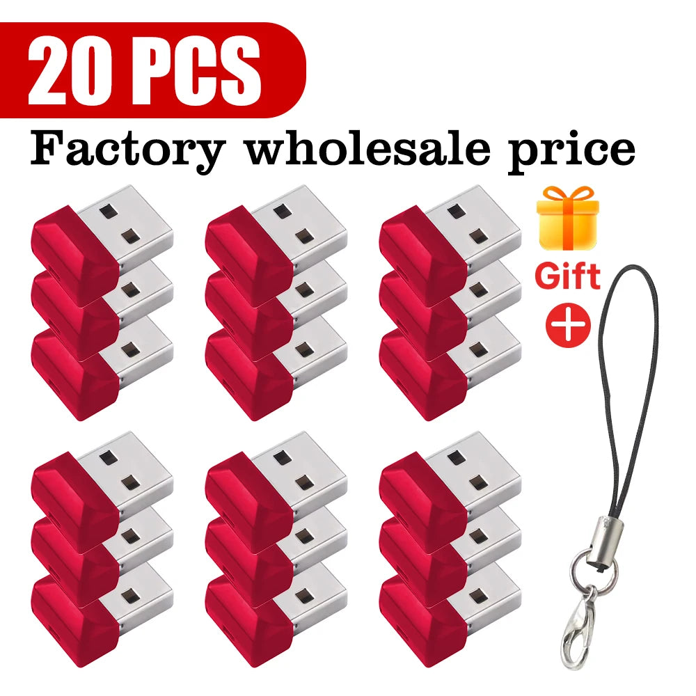 20pcs/lot Custom Logo Metal USB 2.0 Flash Drive Pendrive 64GB 34GB 16GB 8GB 4GB Pen Drive Cle USB on Key Memory For Wedding Gift