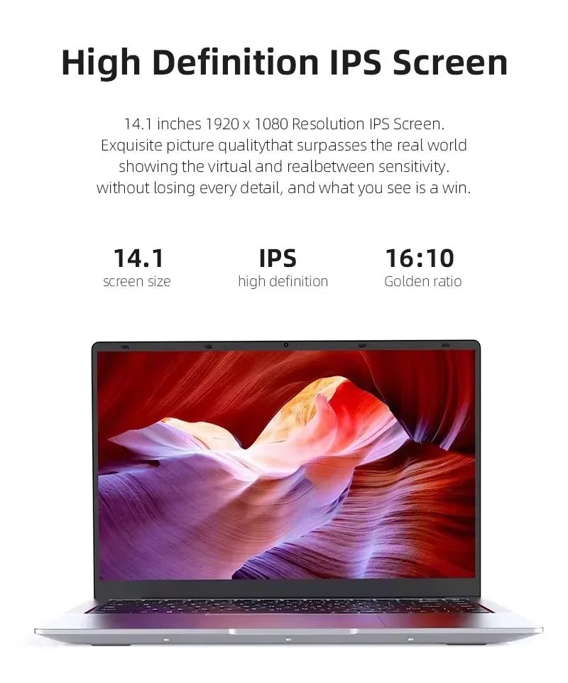 14.1 Ultra Slim Laptop: 12GB RAM, 2TB SSD, Windows11 - GadgetsPerformance